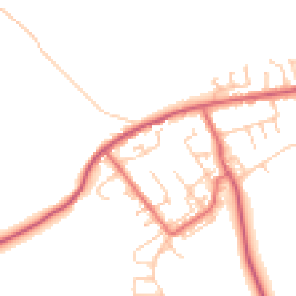 Daytime road noise heatmap for NE16 6LJ