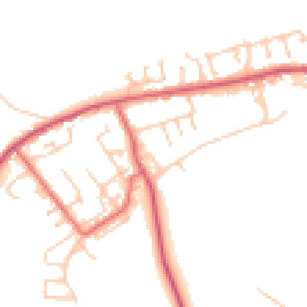 Daytime road noise heatmap for NE16 6LL