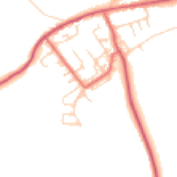 Daytime road noise heatmap for NE16 6LS