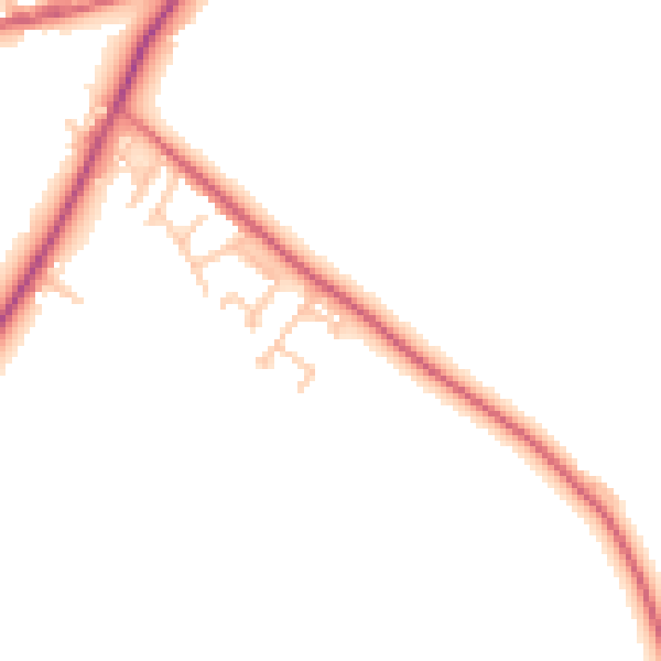 Daytime road noise heatmap for NE16 6LW
