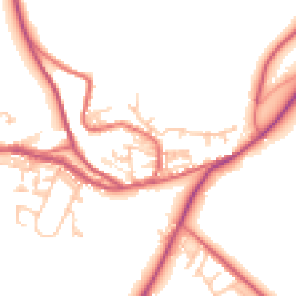 Daytime road noise heatmap for NE16 6NE