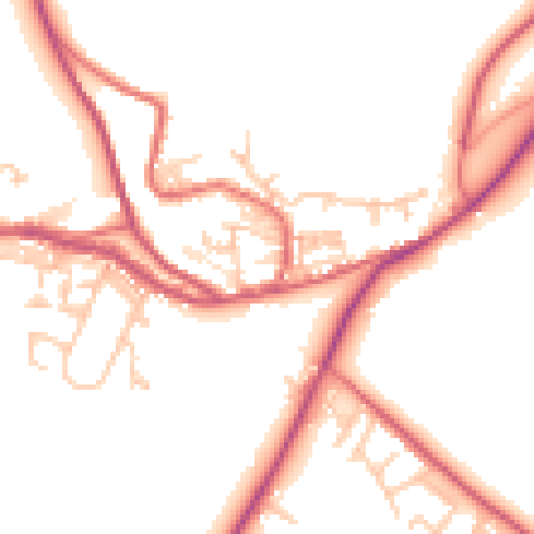 Daytime road noise heatmap for NE16 6NH