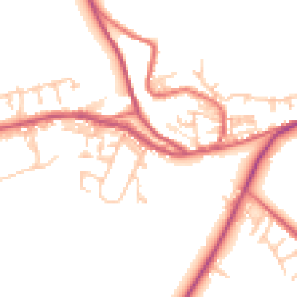 Daytime road noise heatmap for NE16 6PT