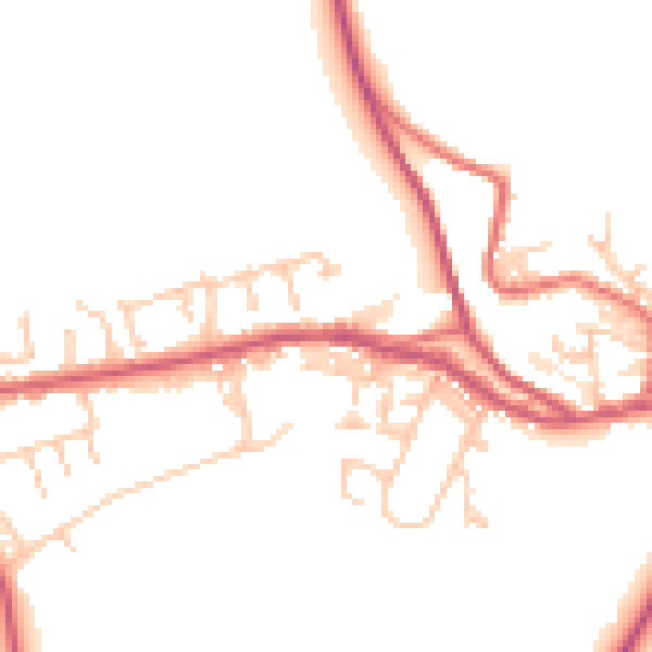 Daytime road noise heatmap for NE16 6PX