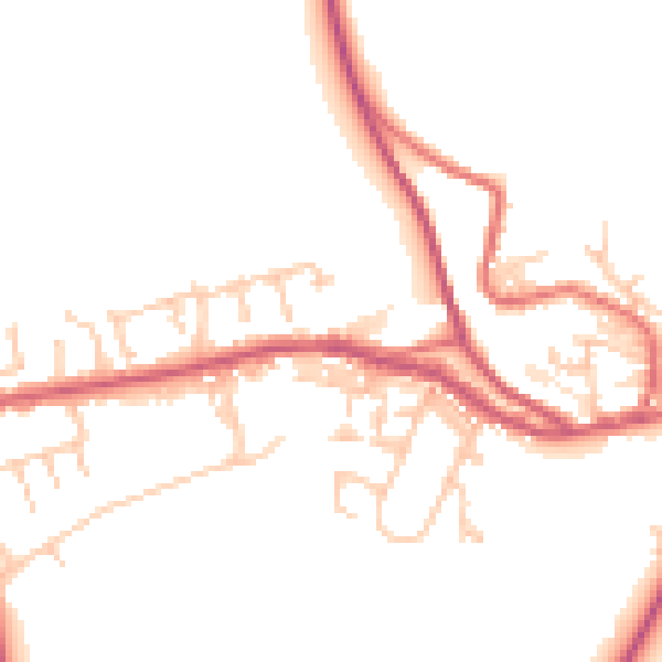 Daytime road noise heatmap for NE16 6PY