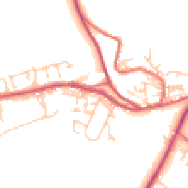 Daytime road noise heatmap for NE16 6QA