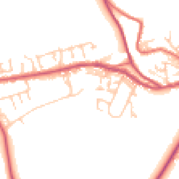 Daytime road noise heatmap for NE16 6QJ