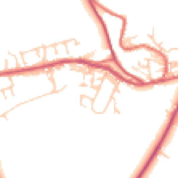 Daytime road noise heatmap for NE16 6QL