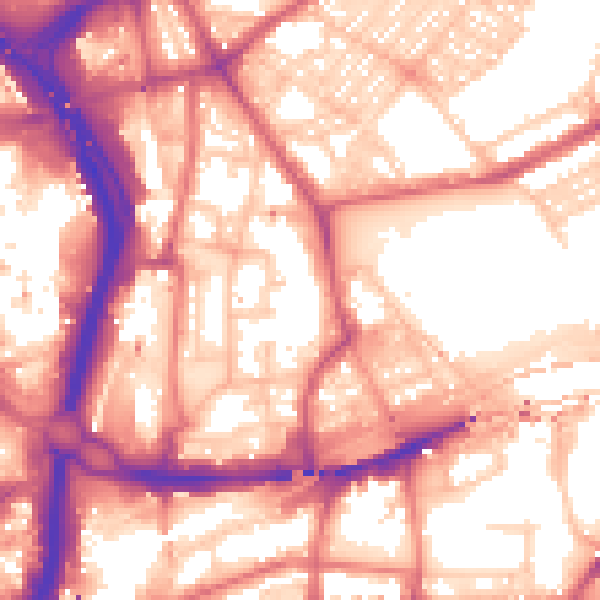 Daytime road noise heatmap for NE2 1AD