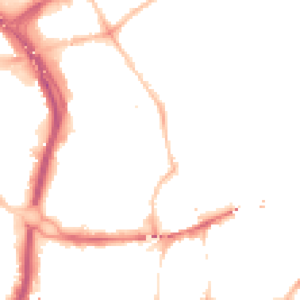 Night-time road noise heatmap for NE2 1AD