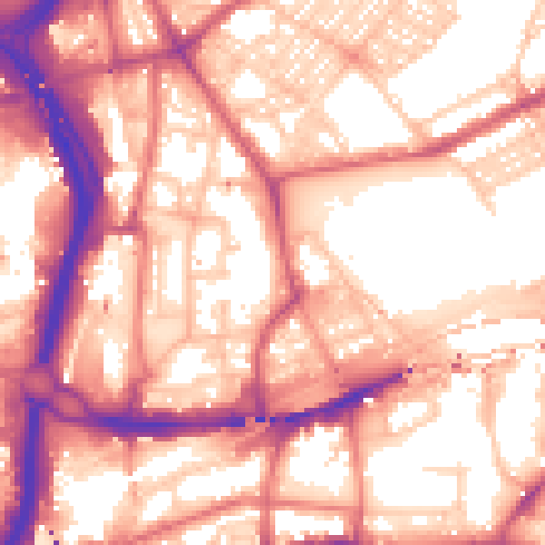 Daytime road noise heatmap for NE2 1AF
