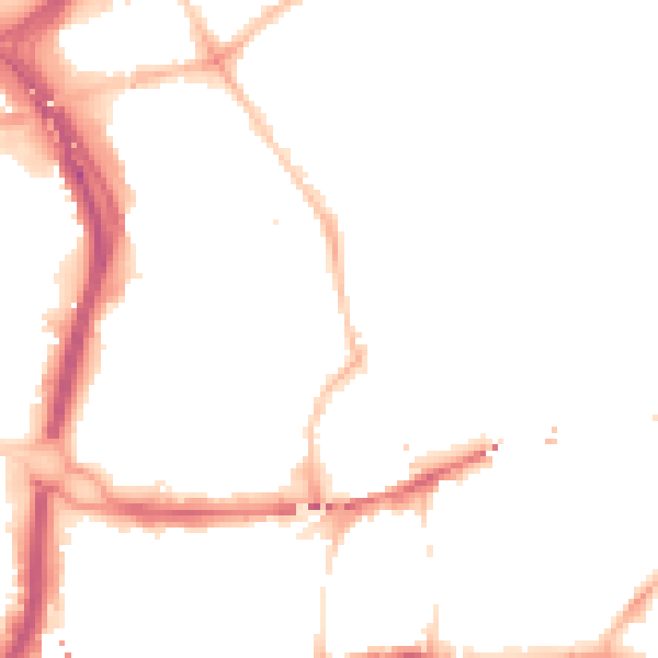 Night-time road noise heatmap for NE2 1AF