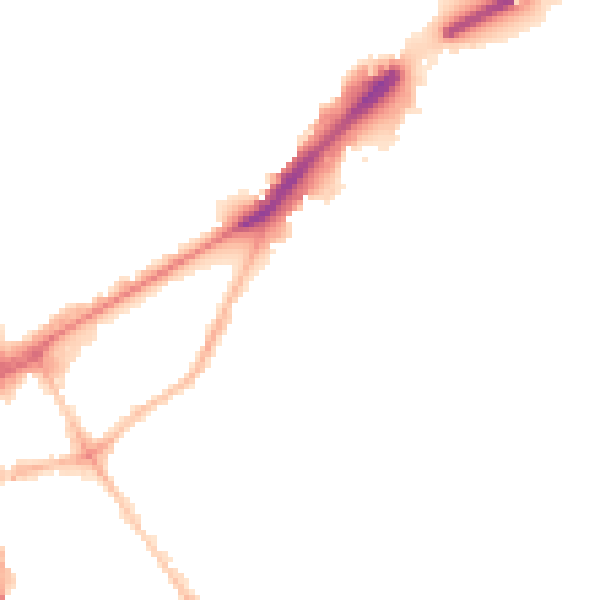 Night-time road noise heatmap for NE2 1AG