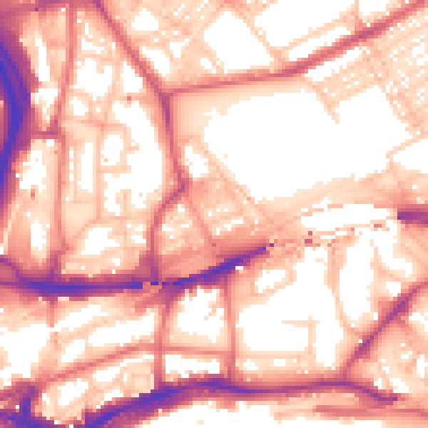 Daytime road noise heatmap for NE2 1AN