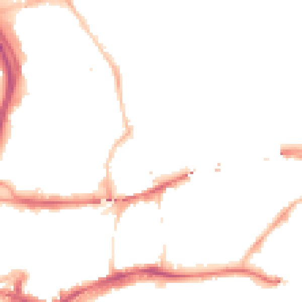 Night-time road noise heatmap for NE2 1AN