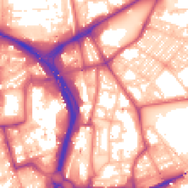 Daytime road noise heatmap for NE2 1AU