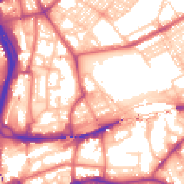 Daytime road noise heatmap for NE2 1AW