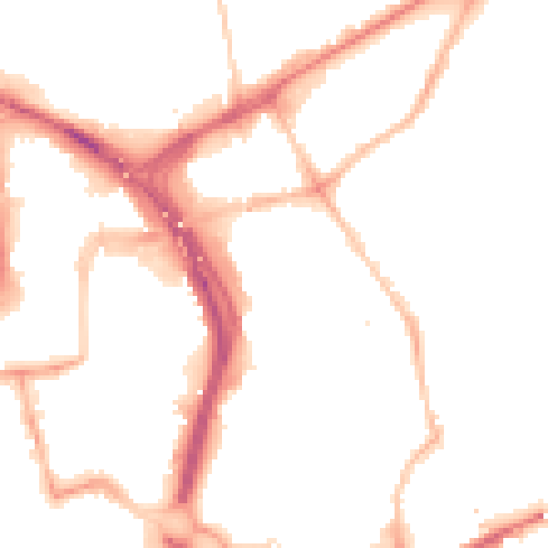 Night-time road noise heatmap for NE2 1AY