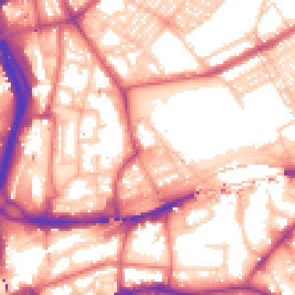 Daytime road noise heatmap for NE2 1AZ