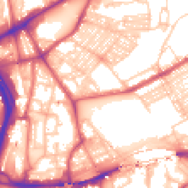 Daytime road noise heatmap for NE2 1BB