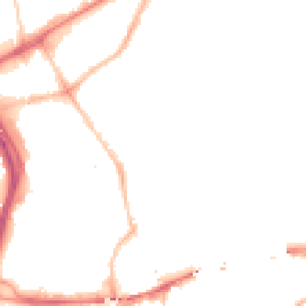 Night-time road noise heatmap for NE2 1BB
