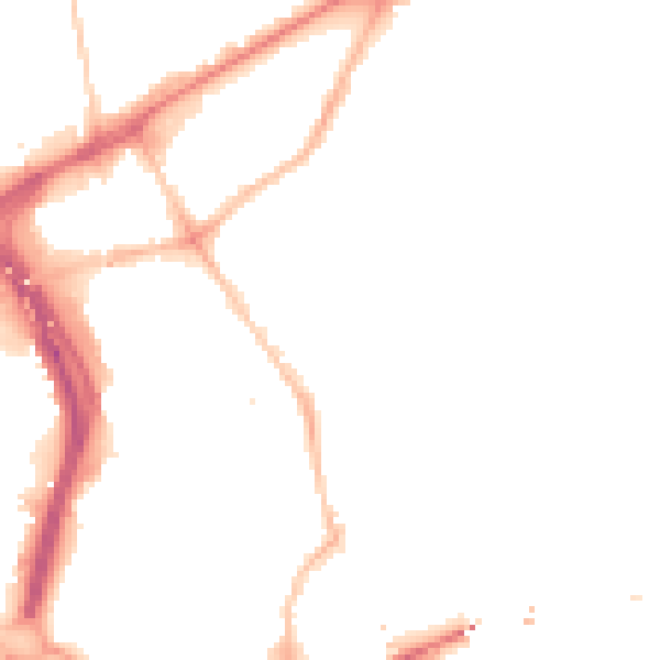 Night-time road noise heatmap for NE2 1BD