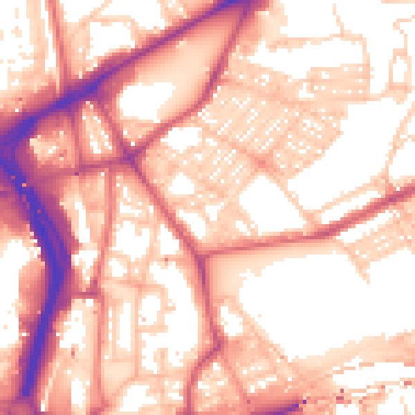 Daytime road noise heatmap for NE2 1BE