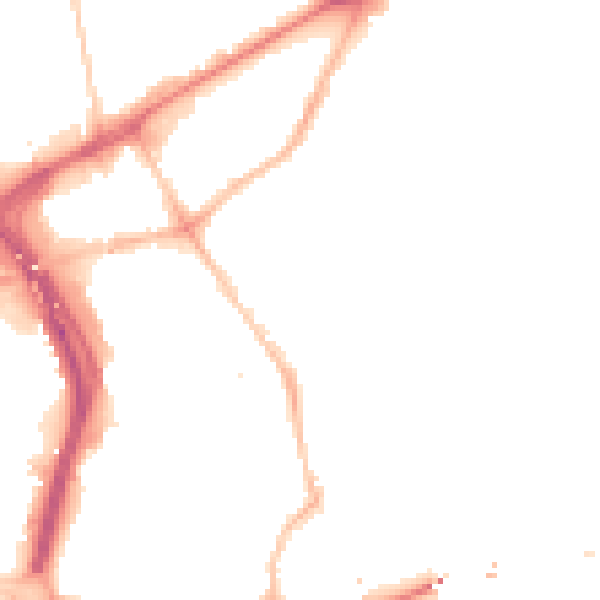Night-time road noise heatmap for NE2 1BE