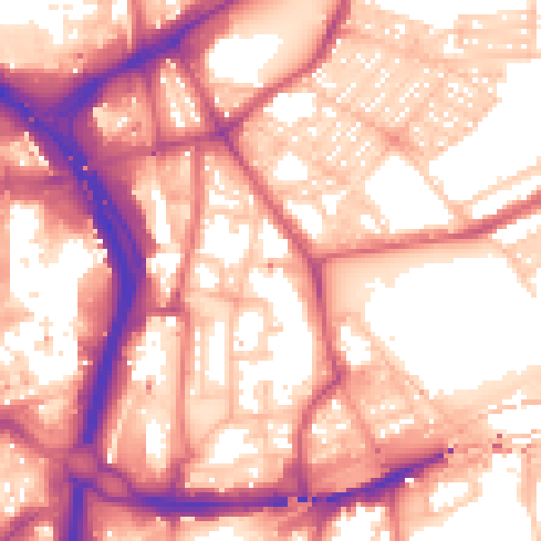 Daytime road noise heatmap for NE2 1BH