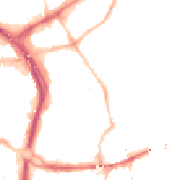 Night-time road noise heatmap for NE2 1BH