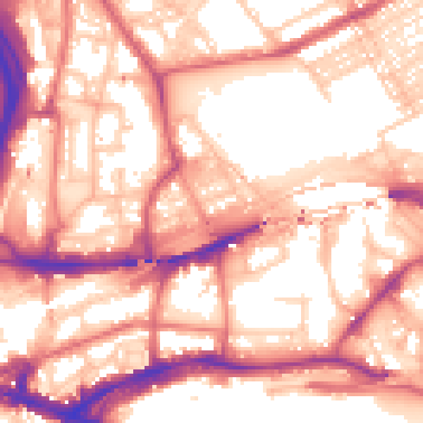Daytime road noise heatmap for NE2 1BT
