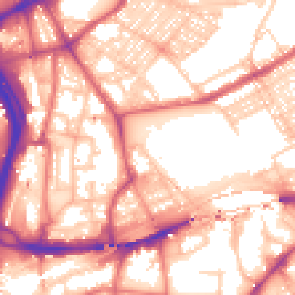 Daytime road noise heatmap for NE2 1BU