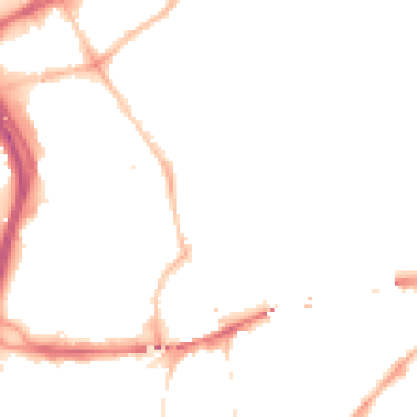 Night-time road noise heatmap for NE2 1BU