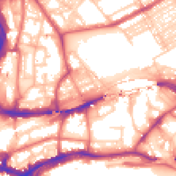 Daytime road noise heatmap for NE2 1BX