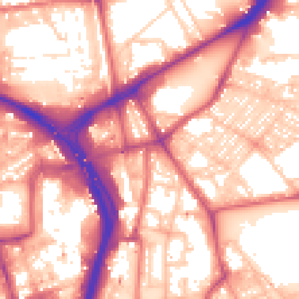 Daytime road noise heatmap for NE2 1DD
