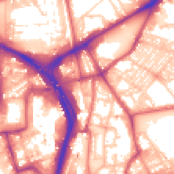 Daytime road noise heatmap for NE2 1DE