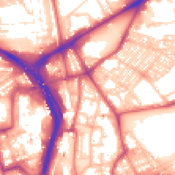 Daytime road noise heatmap for NE2 1DH