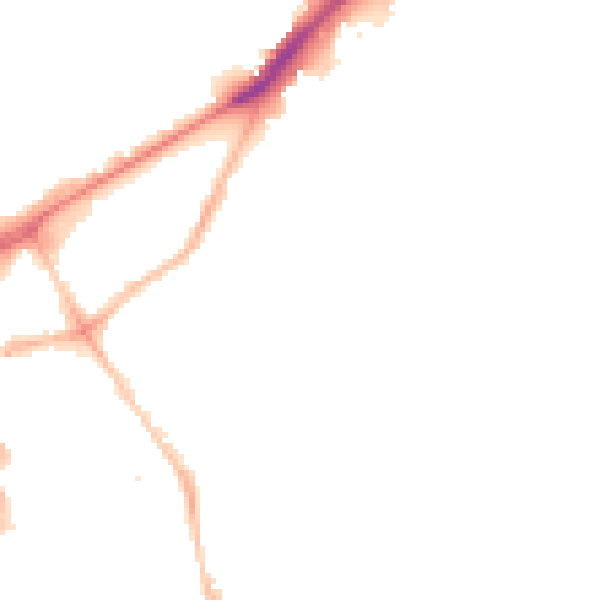 Night-time road noise heatmap for NE2 1DP