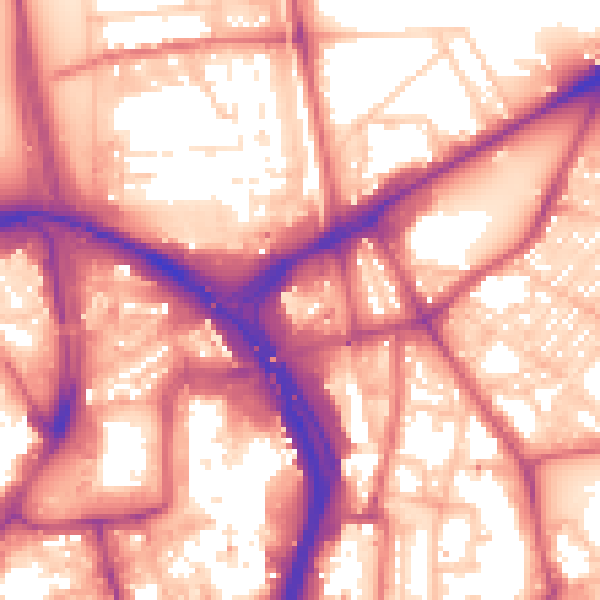 Daytime road noise heatmap for NE2 1DQ