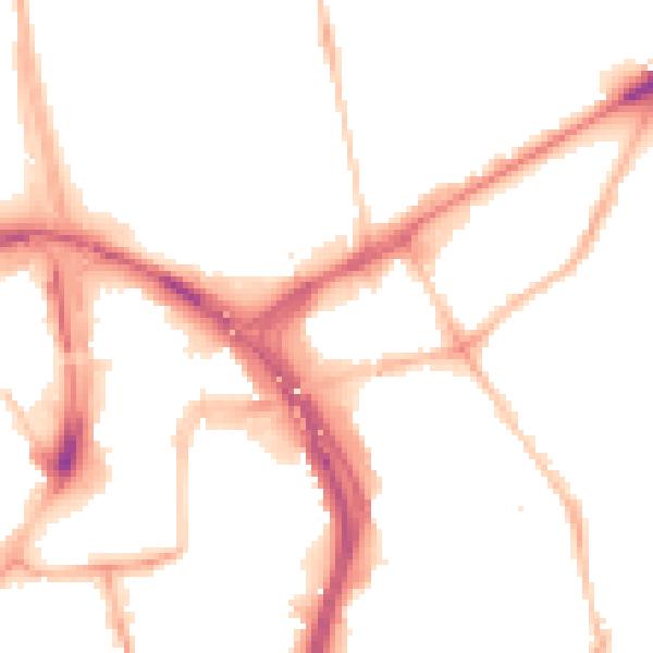 Night-time road noise heatmap for NE2 1DQ