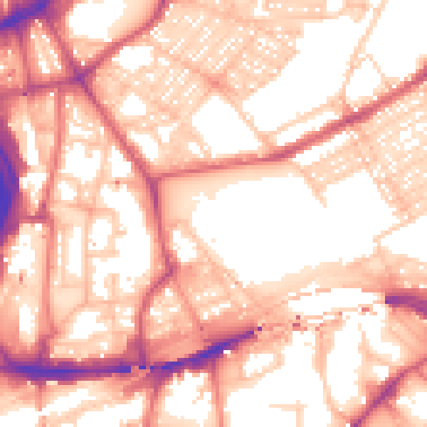 Daytime road noise heatmap for NE2 1DR