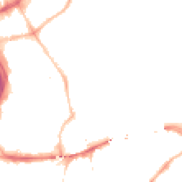 Night-time road noise heatmap for NE2 1DR