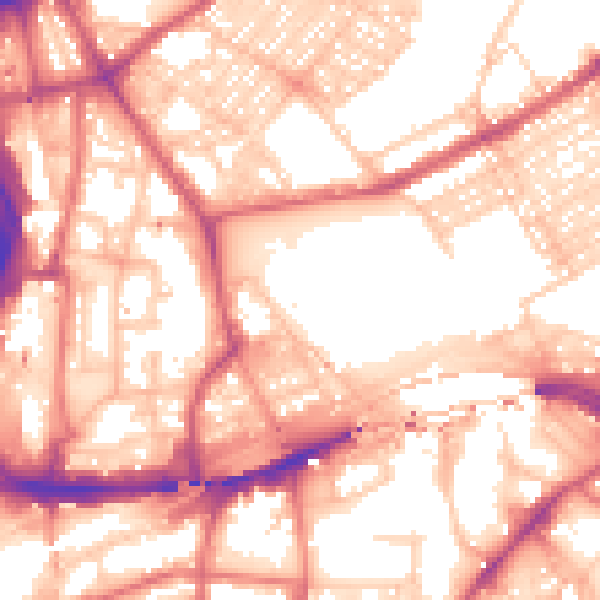 Daytime road noise heatmap for NE2 1DT