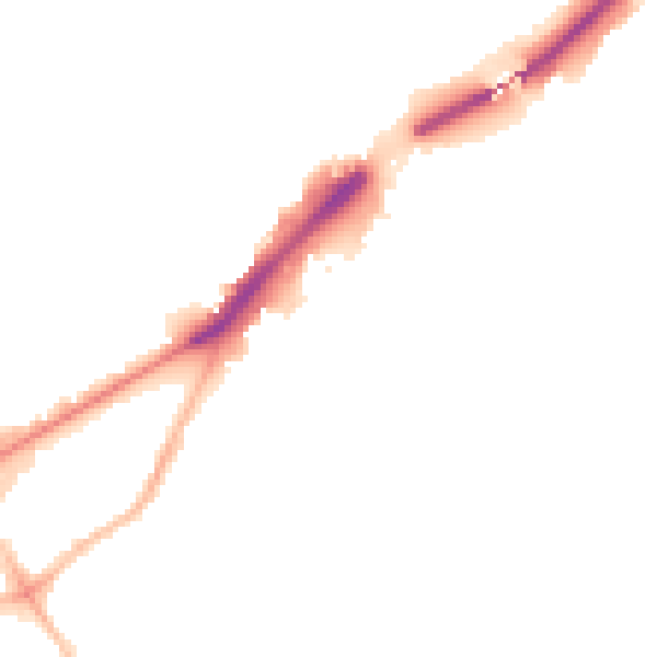 Night-time road noise heatmap for NE2 1ER