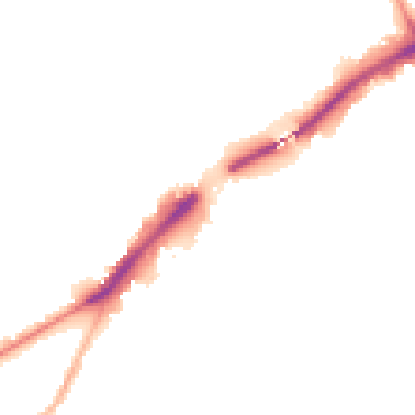 Night-time road noise heatmap for NE2 1ET