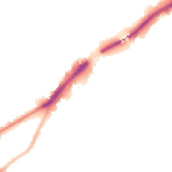 Night-time road noise heatmap for NE2 1EU