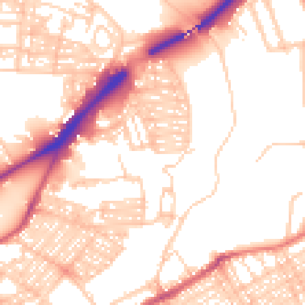 Daytime road noise heatmap for NE2 1EZ