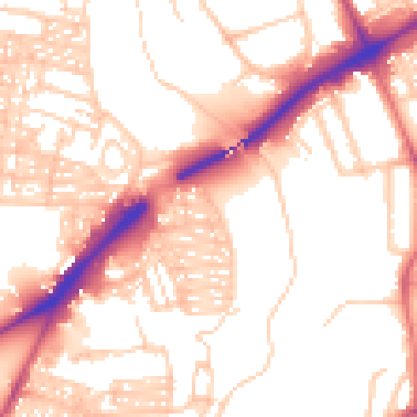 Daytime road noise heatmap for NE2 1HD
