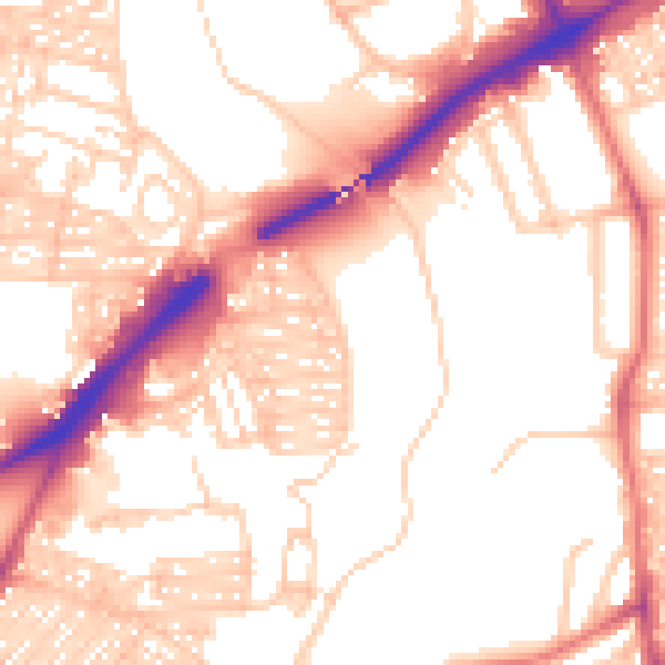 Daytime road noise heatmap for NE2 1HE