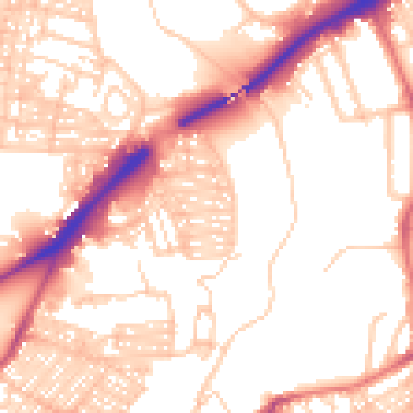 Daytime road noise heatmap for NE2 1HQ